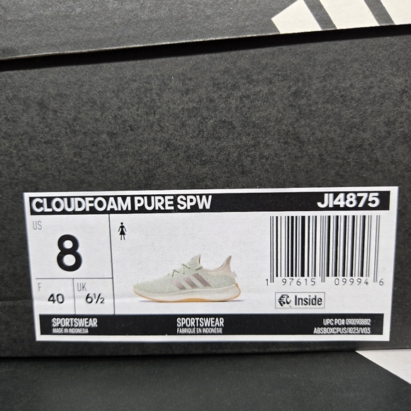New adidas Cloudfoam Pure 'Linen Green Gum' Women's Running Shoes Size 8 - Picture 8 of 8